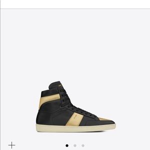 YSL Mens SL Court Sneakers (black/gold)